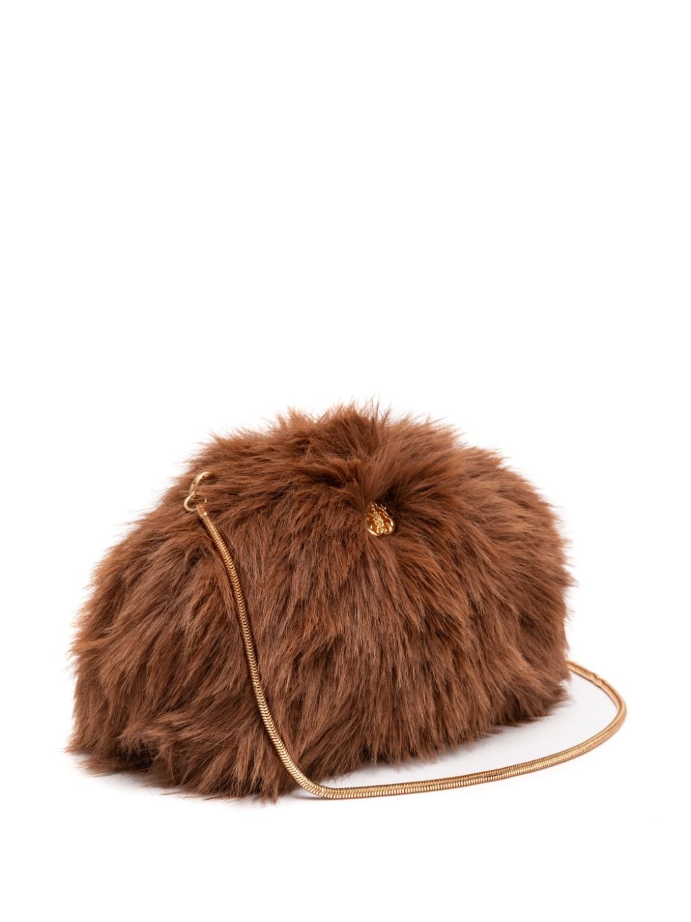 Shop Isla Teddy Faux-fur Shoulder Bag In Brown