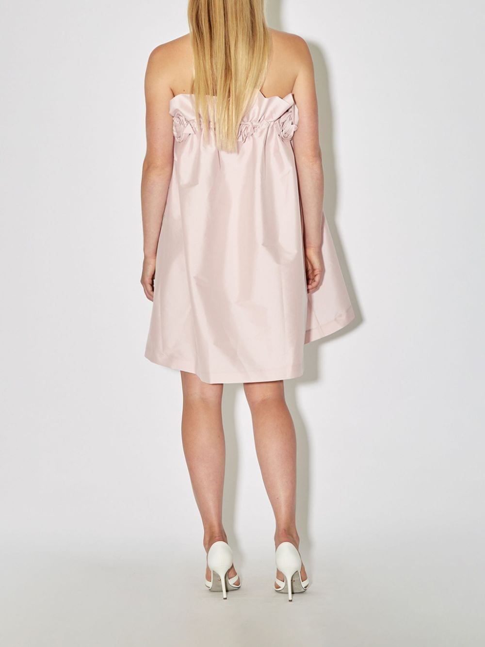 Shop Bernadette Theodore Floral-appliqué Strapless Dress In Pink