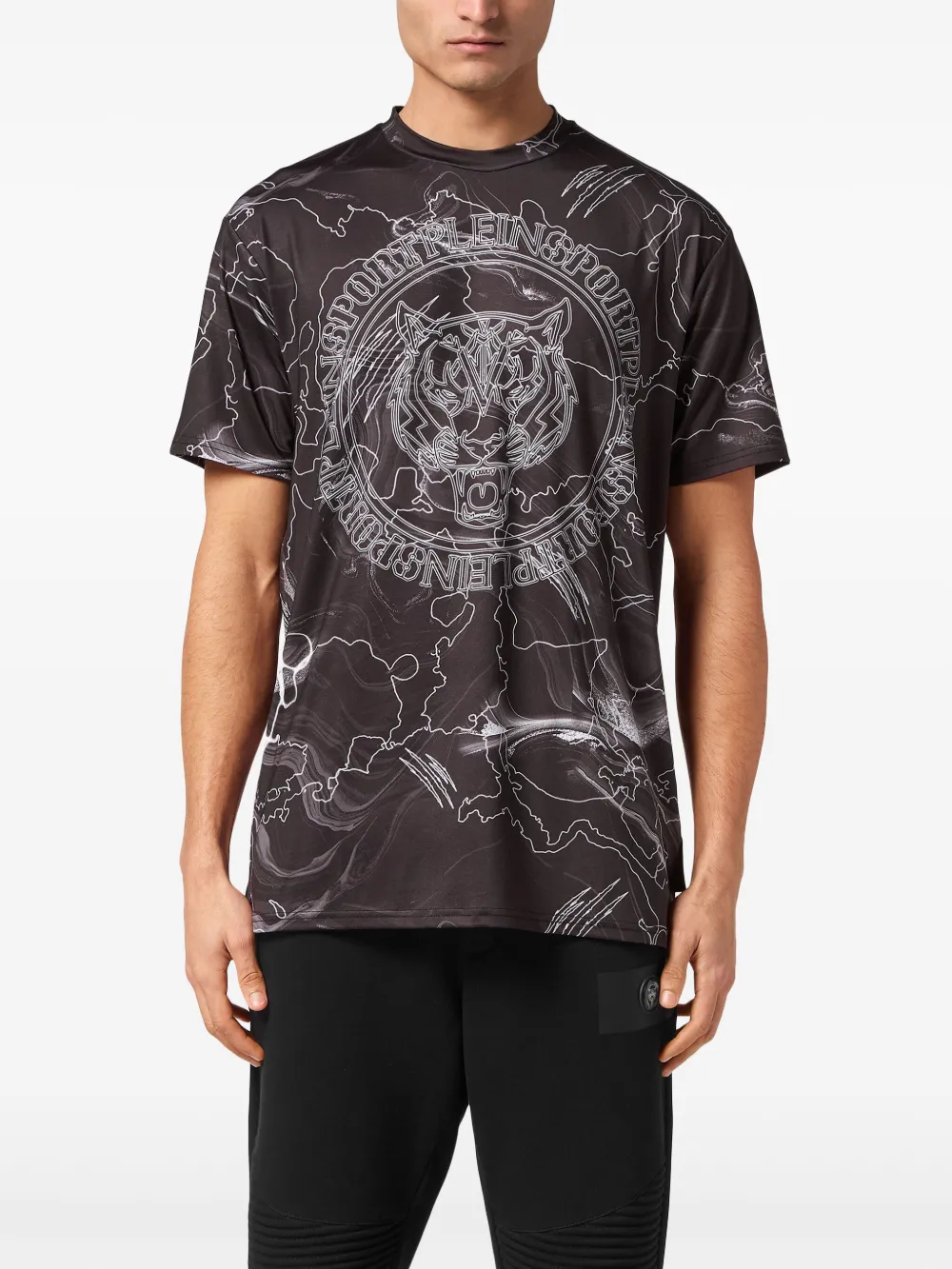 Plein Sport T-shirt met ronde hals - Zwart