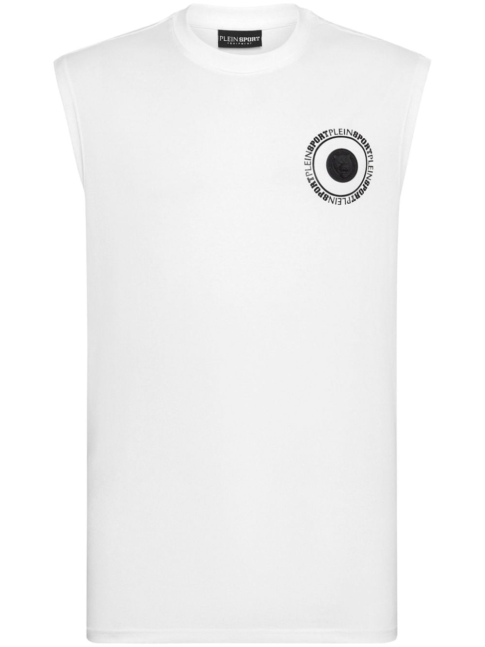 Plein Sport Logo-appliqué Crew-neck Tank Top In White