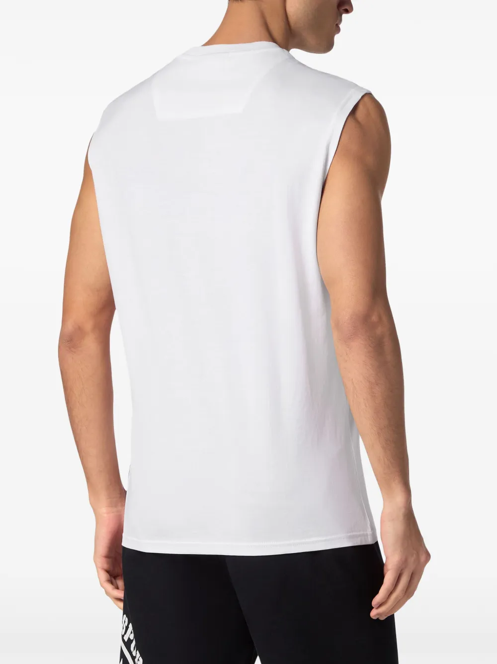 Plein Sport Tanktop met logopatch en ronde hals Wit