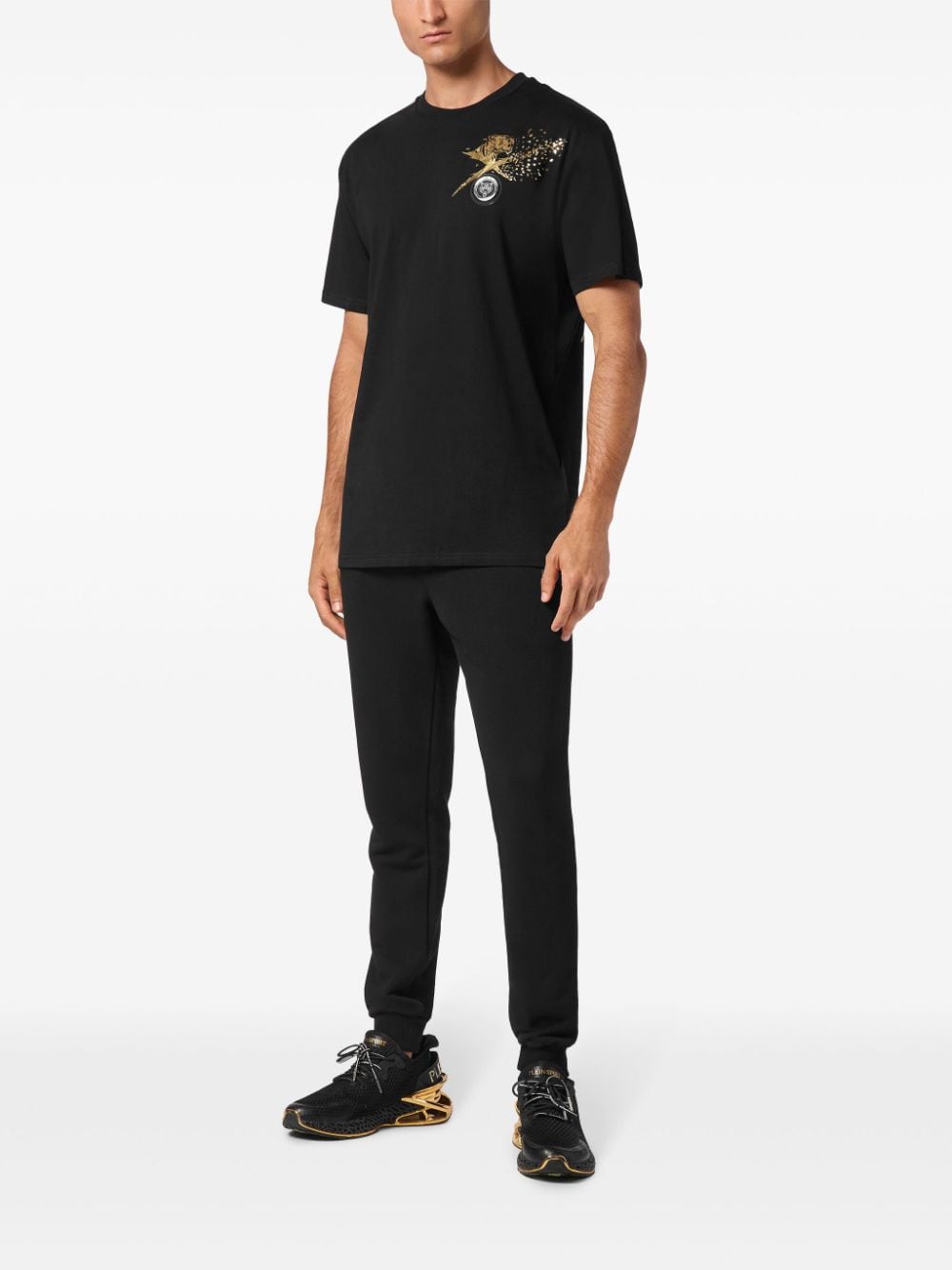 Shop Plein Sport Round-neck Short-sleeve T-shirt In Black