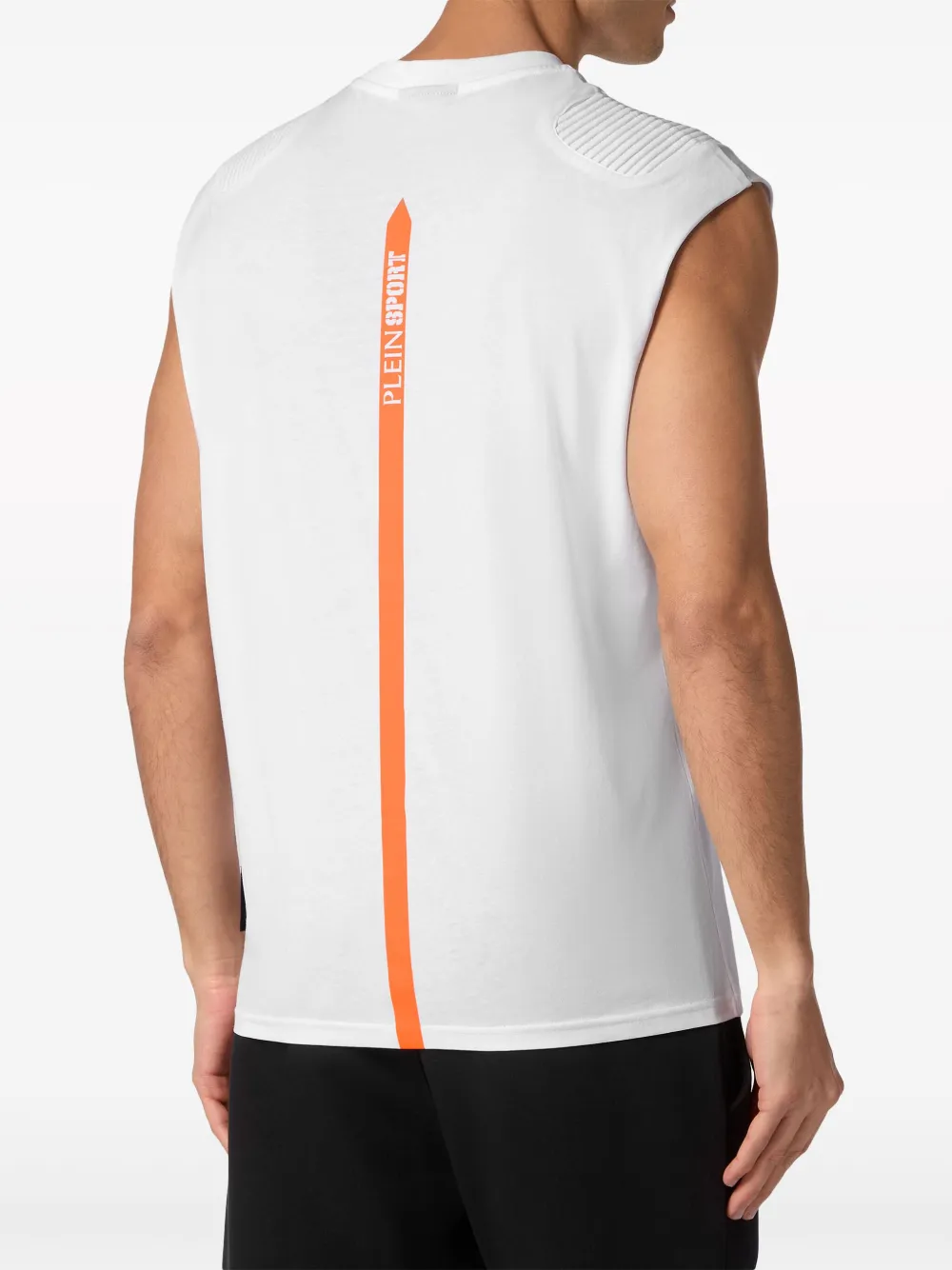 Plein Sport Mouwloos T-shirt met logopatch Wit