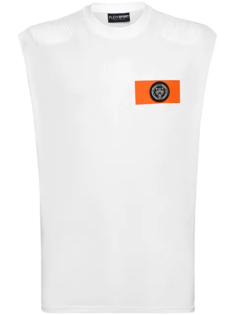 Plein Sport logo patch sleeveless T-shirt