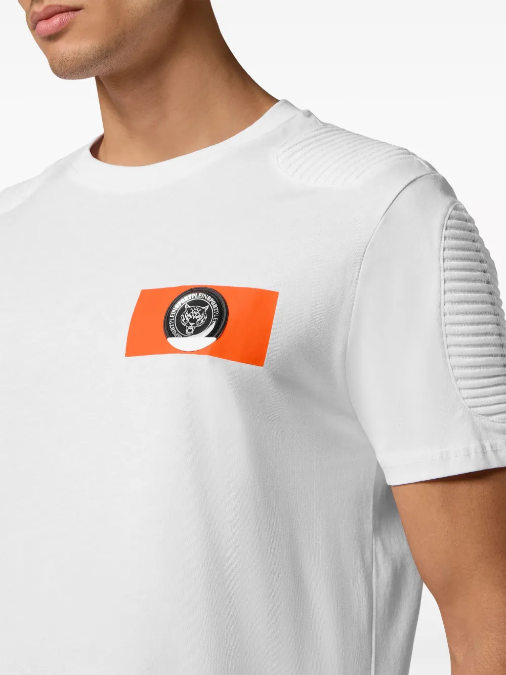 Plein Sport T-shirt met logopatch Wit
