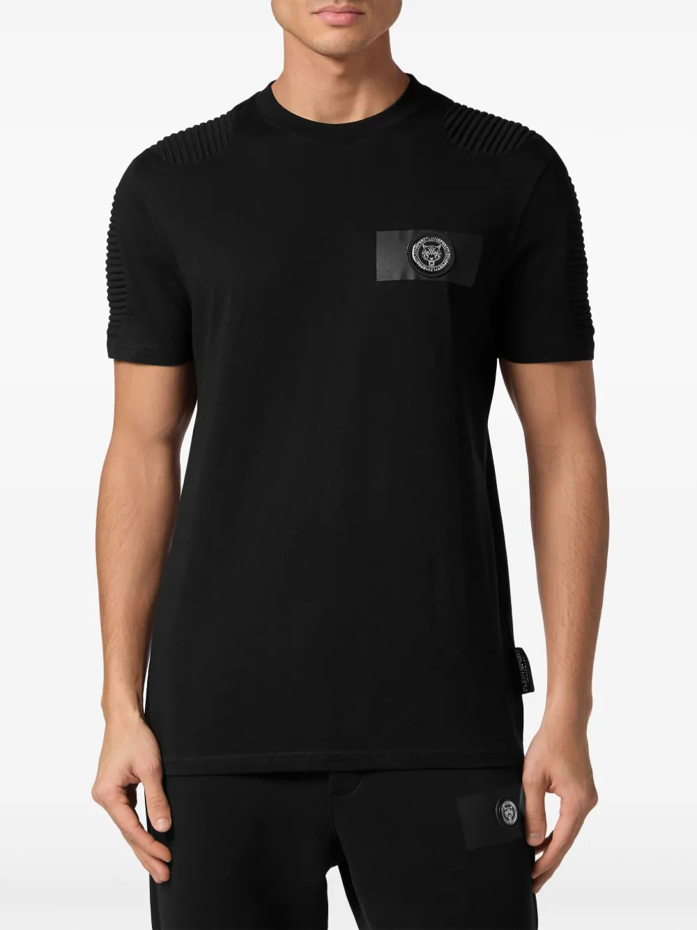 Plein Sport T-shirt met logopatch Zwart