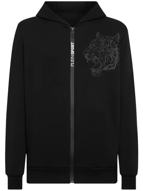 Plein Sport logo-print zip-fastening hoodie
