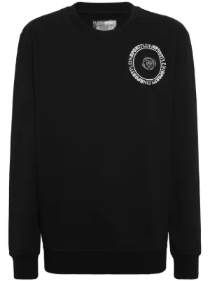 Versace Jeans Couture Suéter De Tricô Com Logo Bordado | Preto