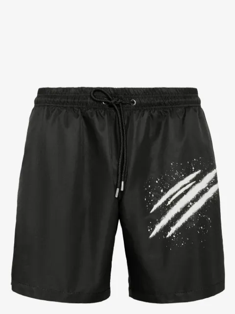 Plein Sport spray logo print swim shorts
