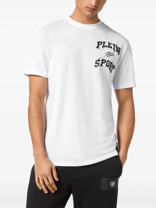 プレインスポーツスクエアブランドロゴホワイトTシャツ Plein Sport ロゴ Tシャツ | ホワイト | FARFETCH JP