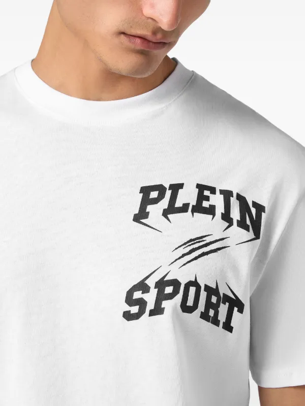 プレインスポーツスクエアブランドロゴホワイトTシャツ Plein Sport ロゴ Tシャツ | ホワイト | FARFETCH JP