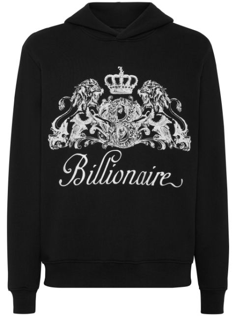 Billionaire logo-print cotton hoodie