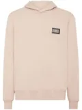 Billionaire logo-plaque cotton hoodie - Neutrals