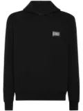 Billionaire logo-plaque cotton hoodie - Black