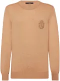 Billionaire logo-embroidered wool jumper - Neutrals