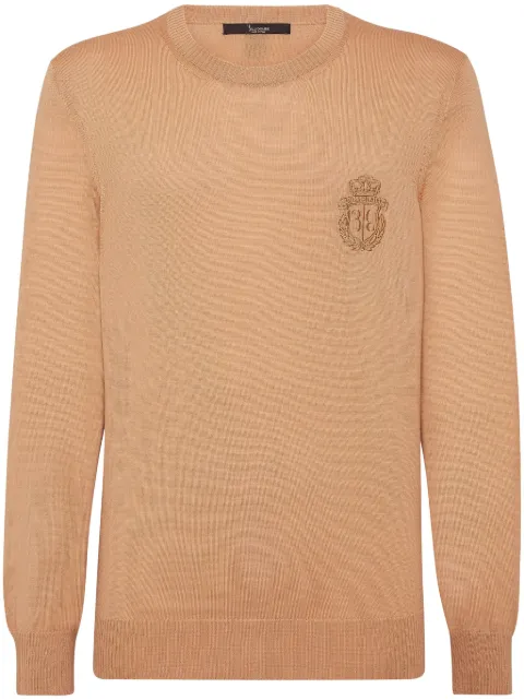 Billionaire logo-embroidered wool jumper