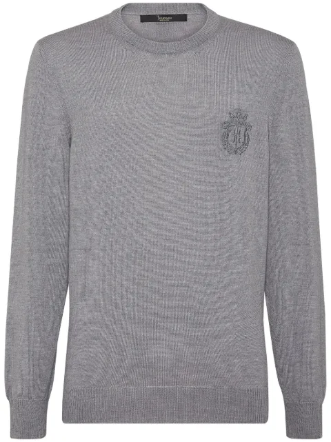 Billionaire logo-embroidered wool jumper