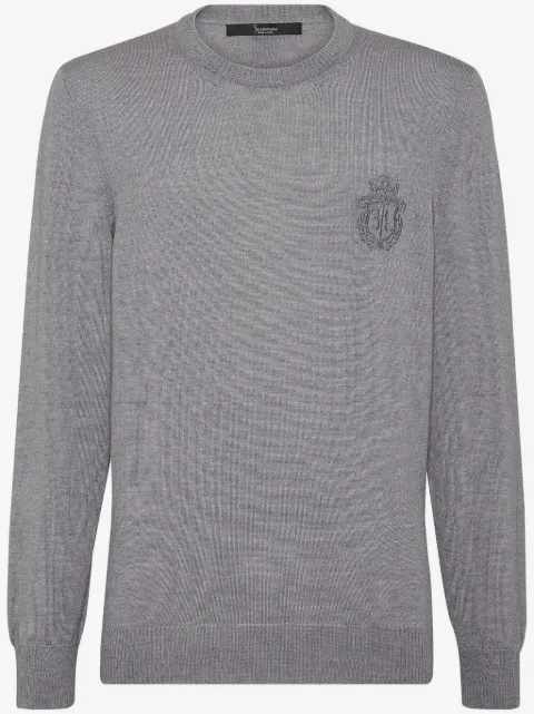 Billionaire logo-embroidered wool jumper