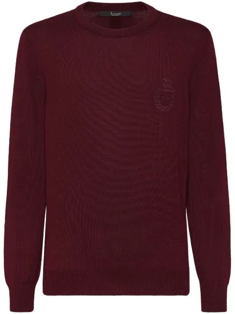 Billionaire logo-embroidered wool jumper