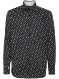 Billionaire monogram-pattern cotton shirt - Black