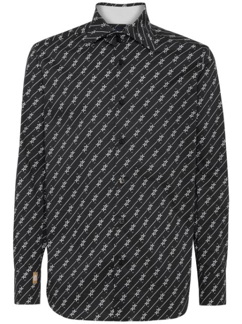 Billionaire monogram-pattern cotton shirt