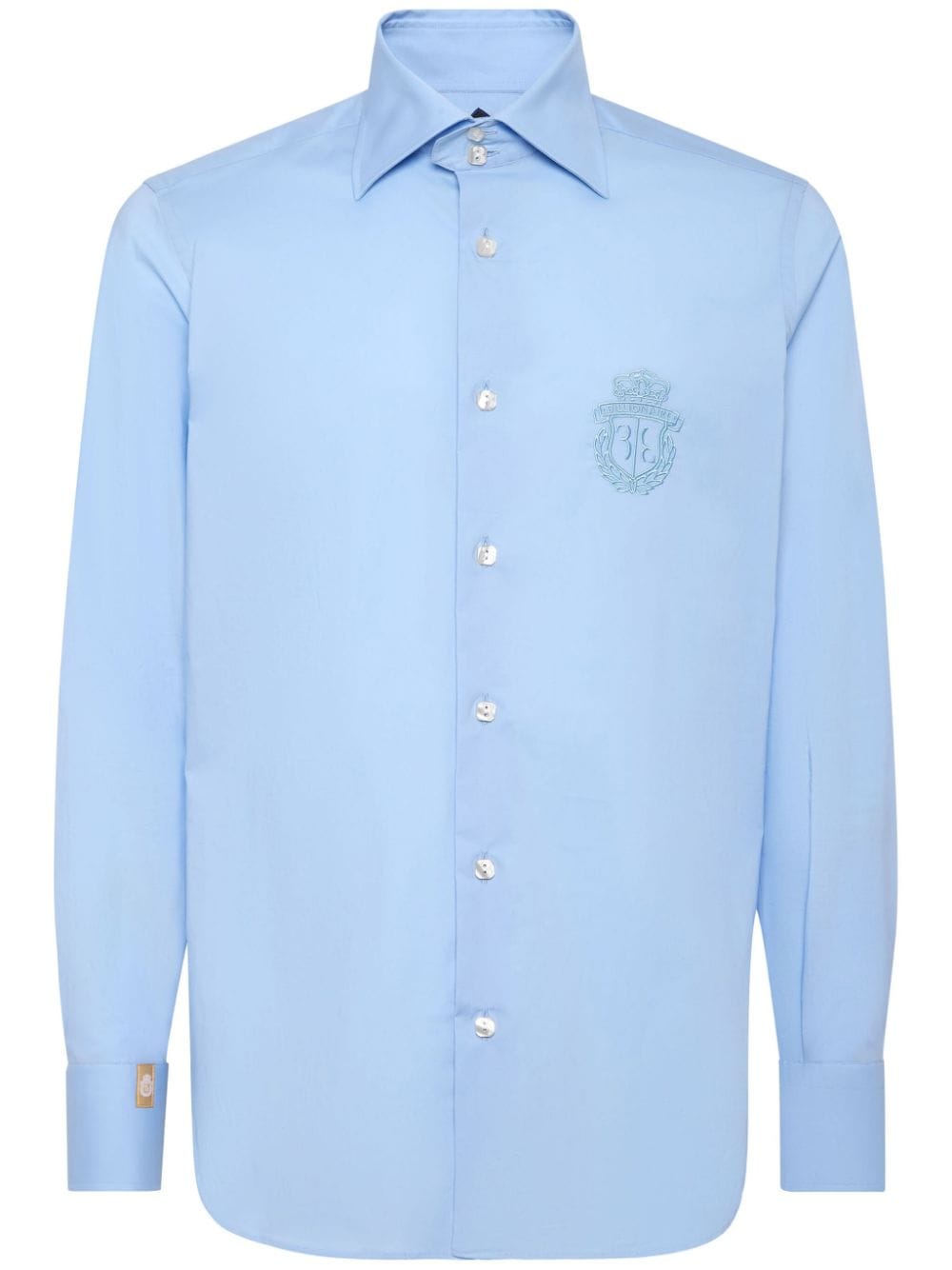 Billionaire Logo-embroidered Cotton Shirt In Blue