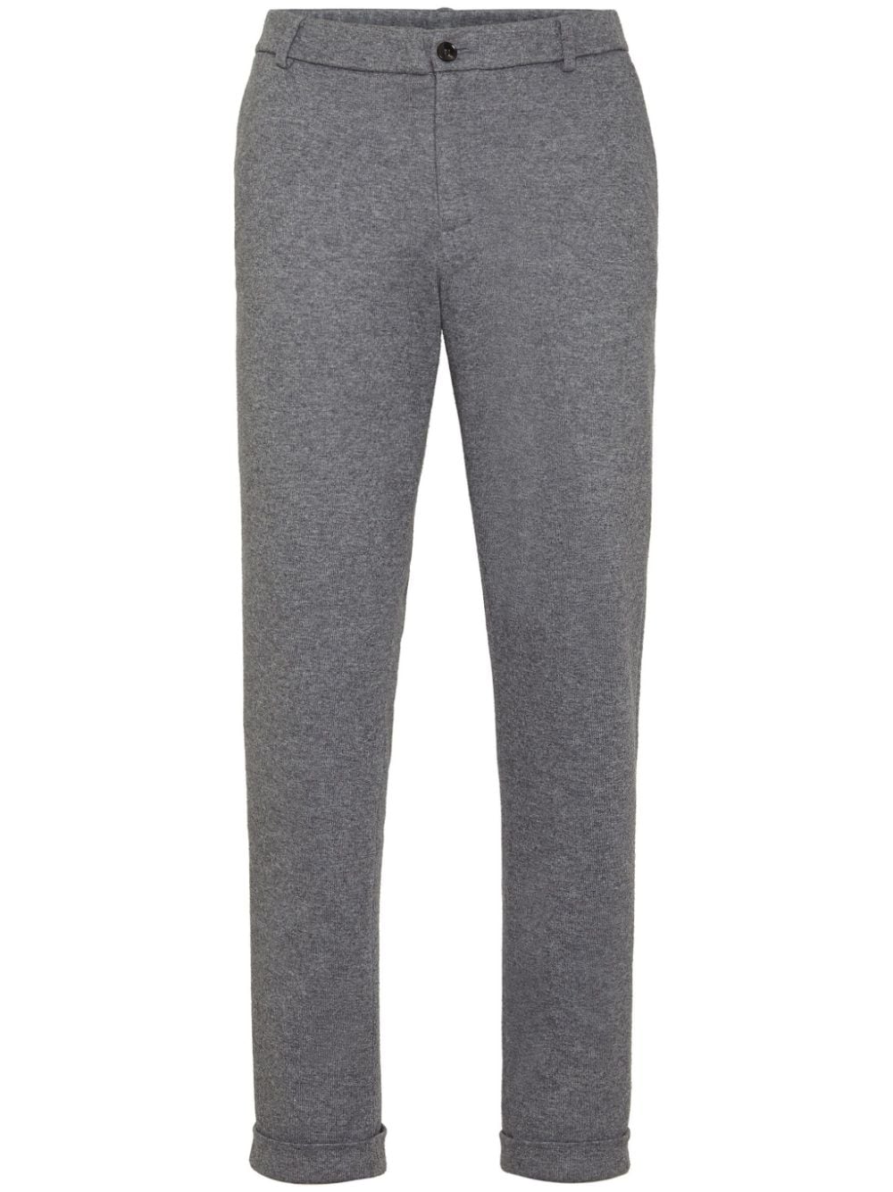 wool-silk tapered trousers