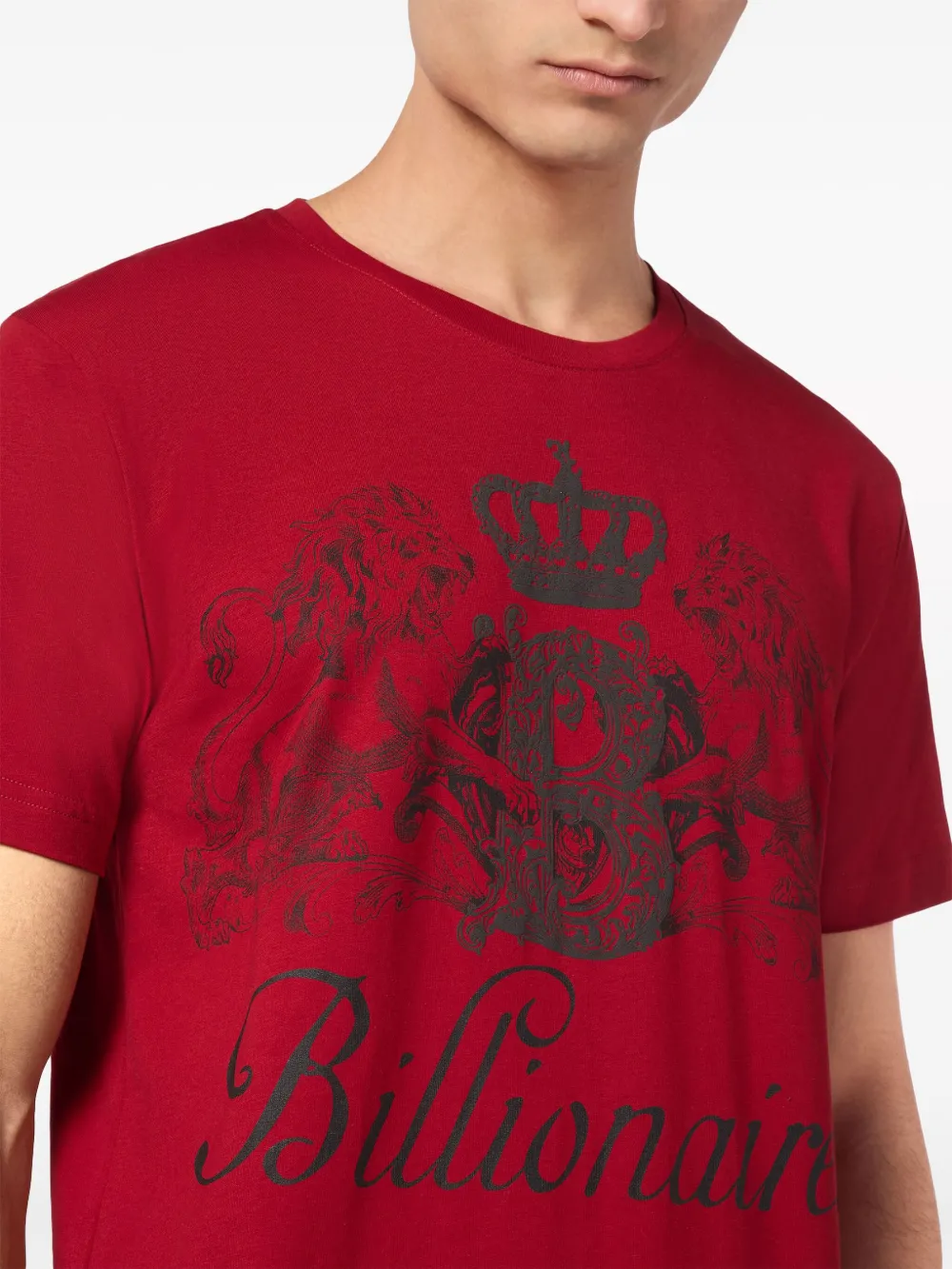 Billionaire T-shirt met logoprint Rood