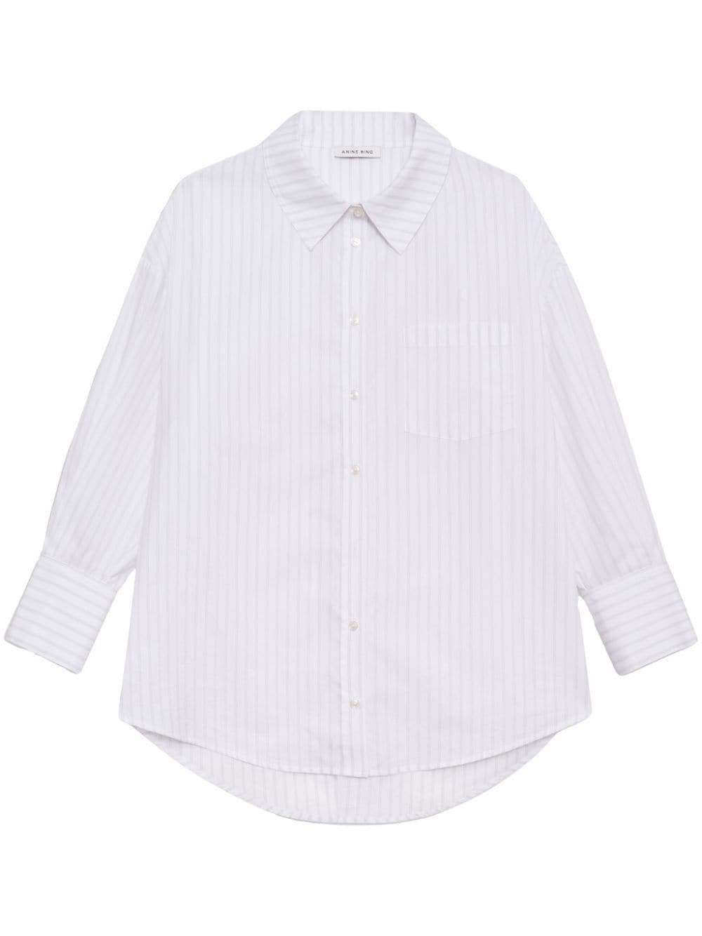 Shop Anine Bing Mika Striped Shirt In White