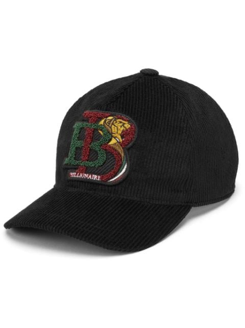 Billionaire logo-print corduroy baseball cap