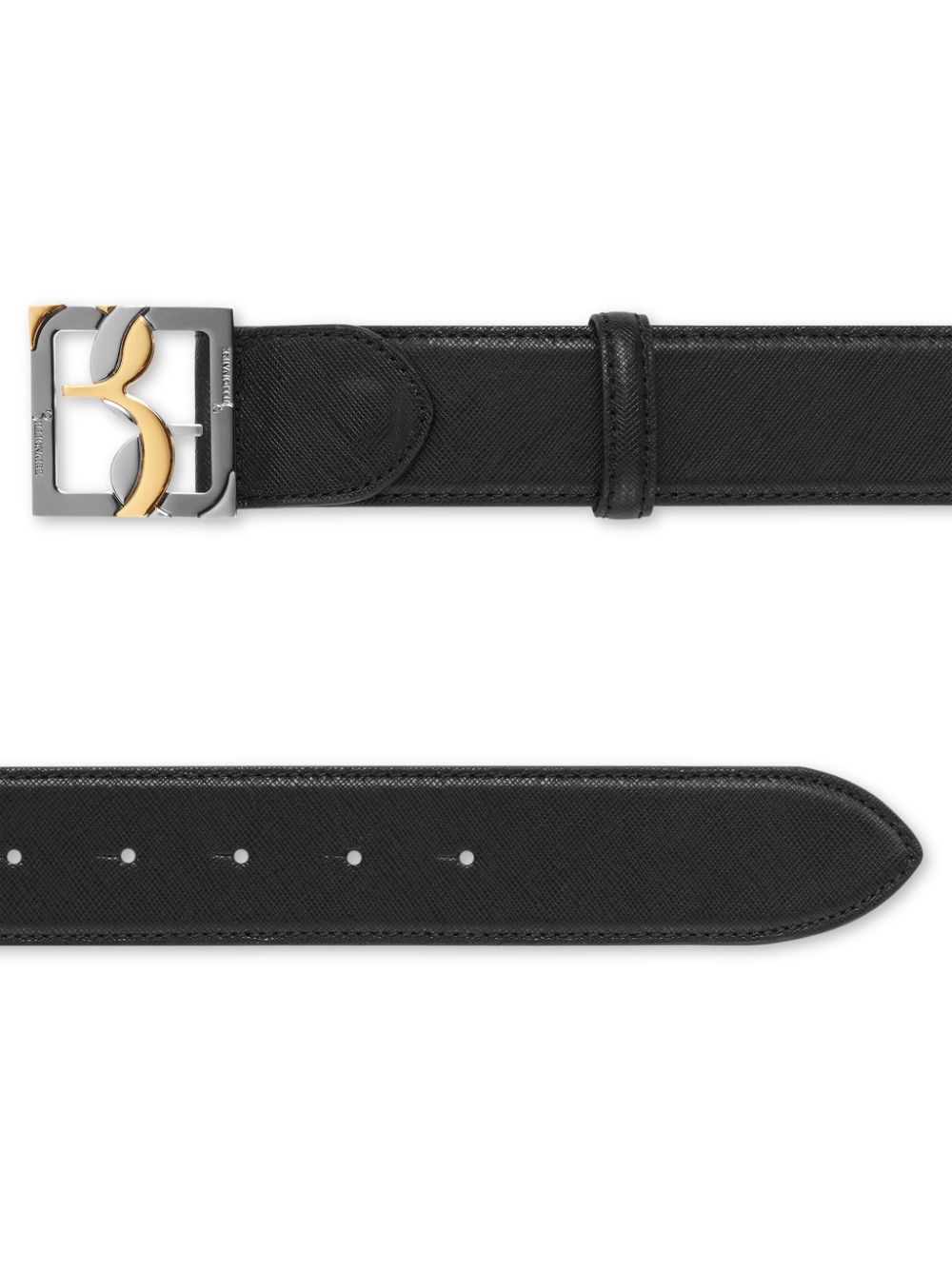 Billionaire Saffiano leather belt - Zwart