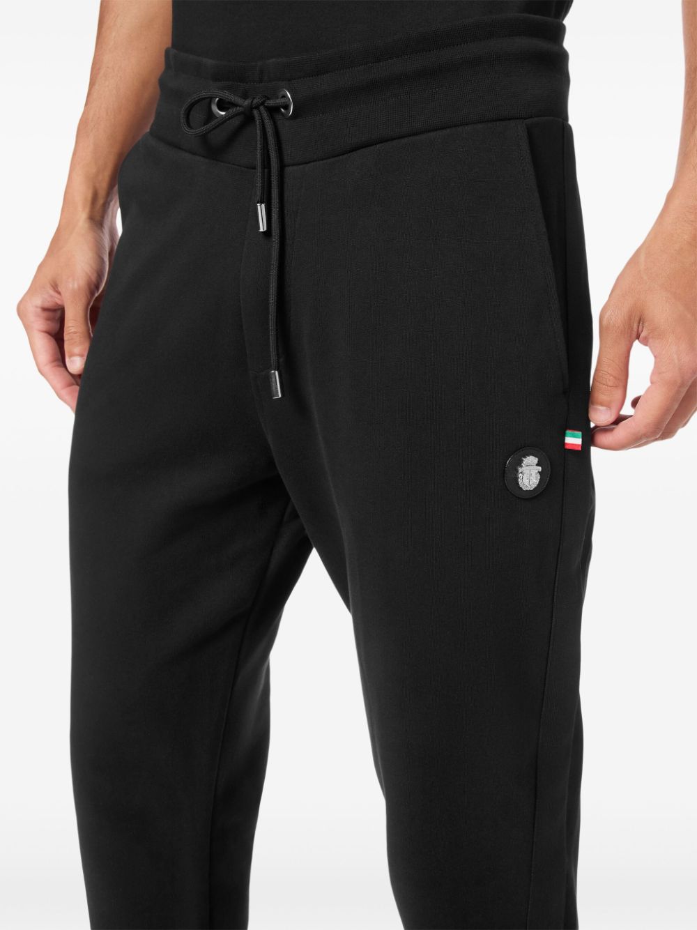 Shop Billionaire Metal Eyelet Drawstring Track Pants In Black