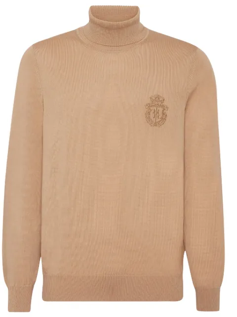 Billionaire monogram-embroidered knitted tutleneck