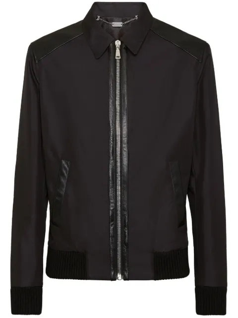 Billionaire veste bomber à détails en cuir