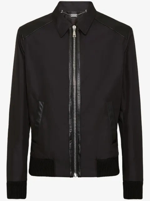 Billionaire leather-trim bomber jacket