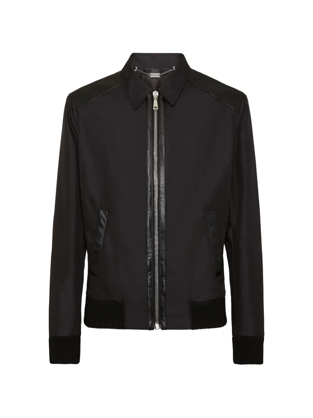Billionaire leather-trim bomber jacket
