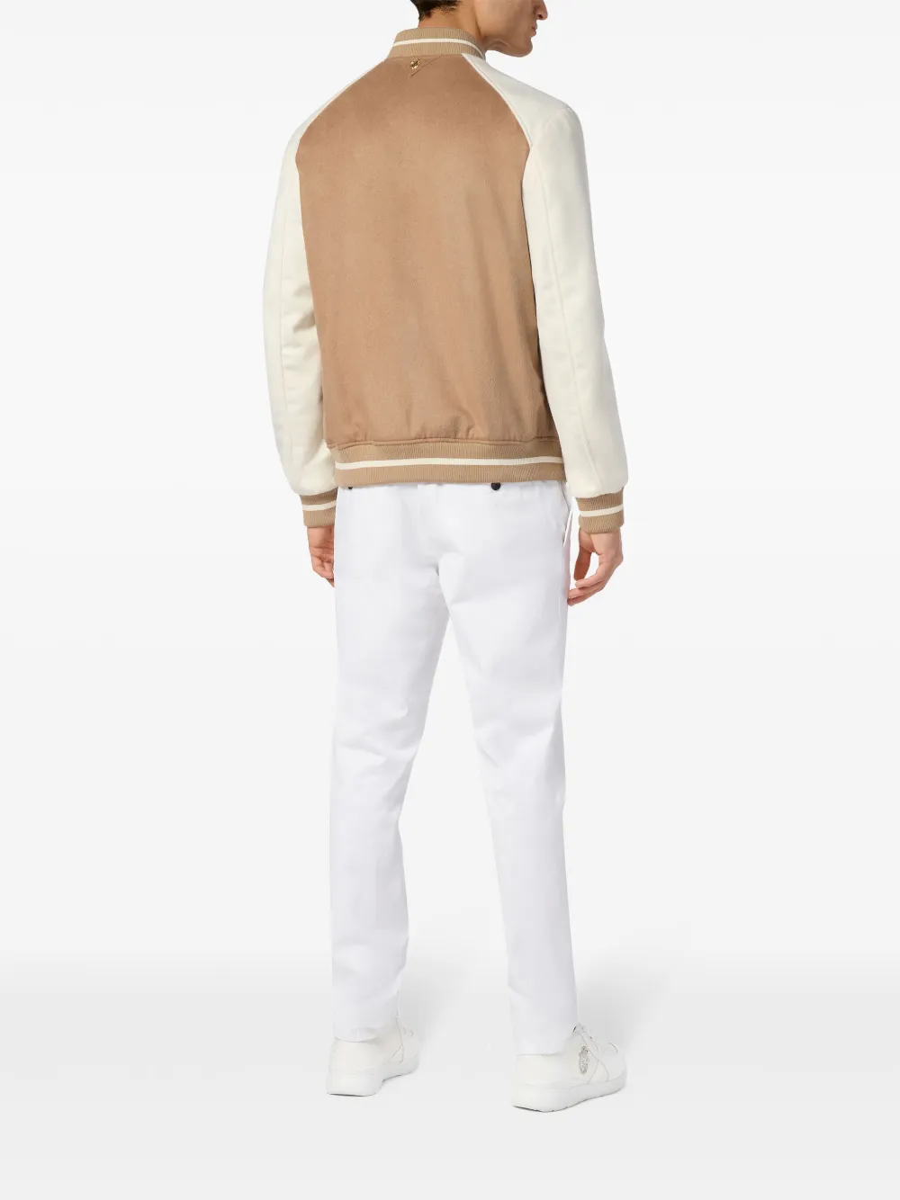 Billionaire Bomberjack met logoplakkaat Beige