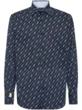 Billionaire monogram-pattern cotton shirt - Blue