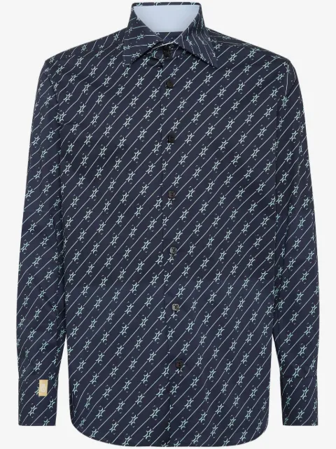 Billionaire monogram-pattern cotton shirt