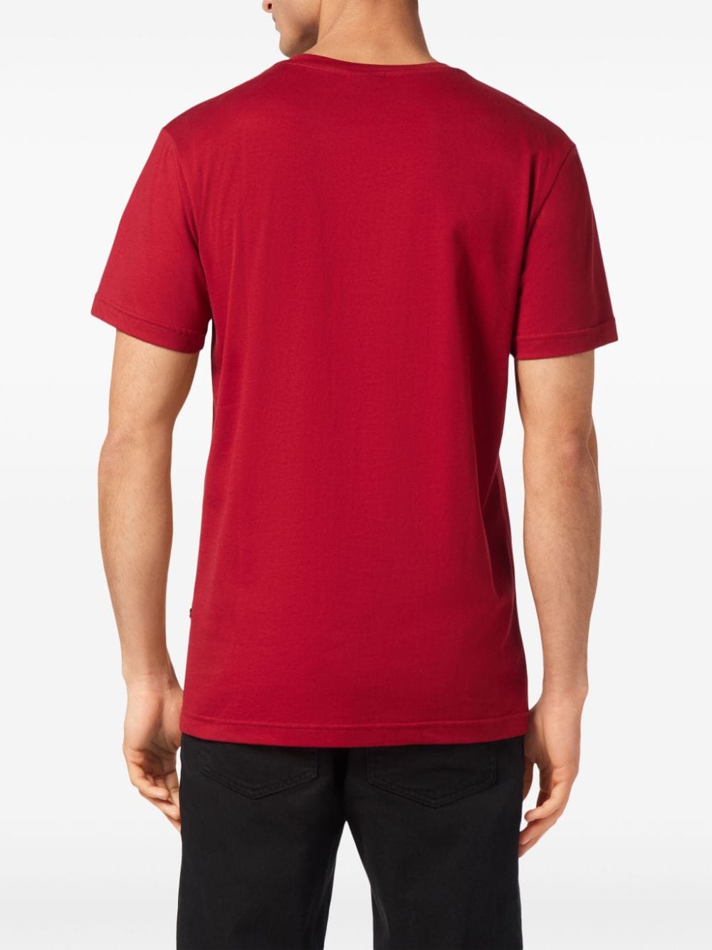 Shop Billionaire Logo Plaque Cotton T-shirt In Red