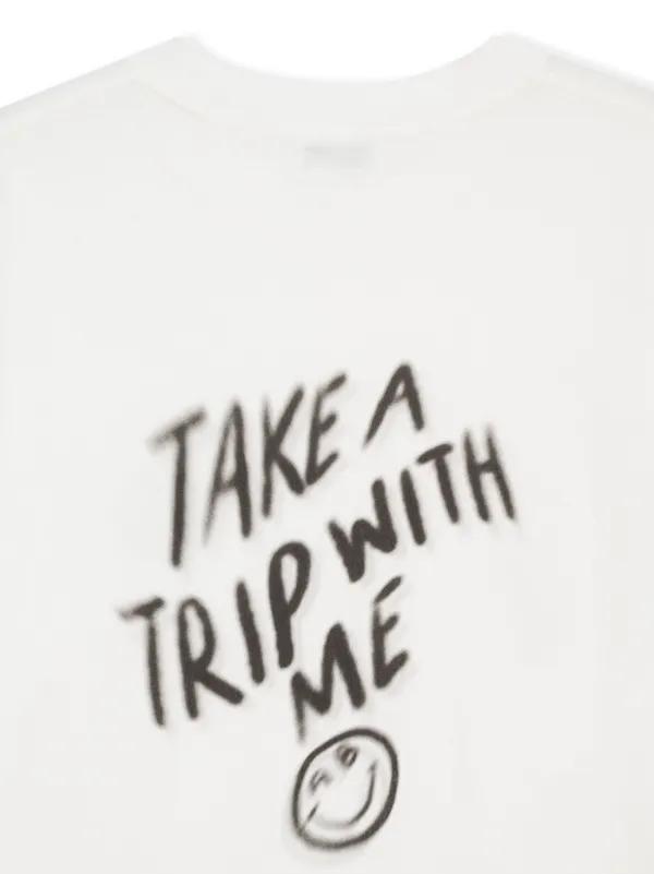 ANINE BING Walker Tee Trip Cotton t-shirt | White | FARFETCH