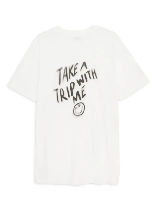 ANINE BING Walker Tee Trip Cotton t-shirt | White | FARFETCH