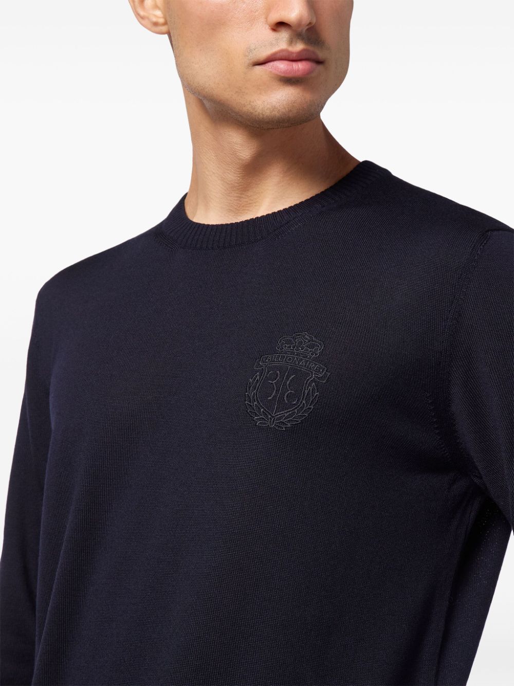 Shop Billionaire Crew-neck Pullover In Blue