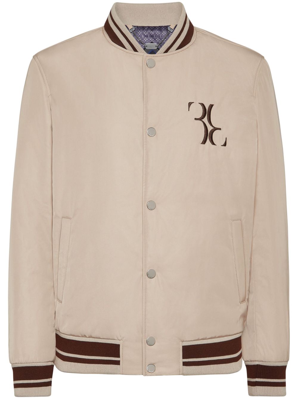 Billionaire embroidered stripe-trim bomber jacket - Neutrals