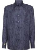 Billionaire monogram silk shirt - Blue