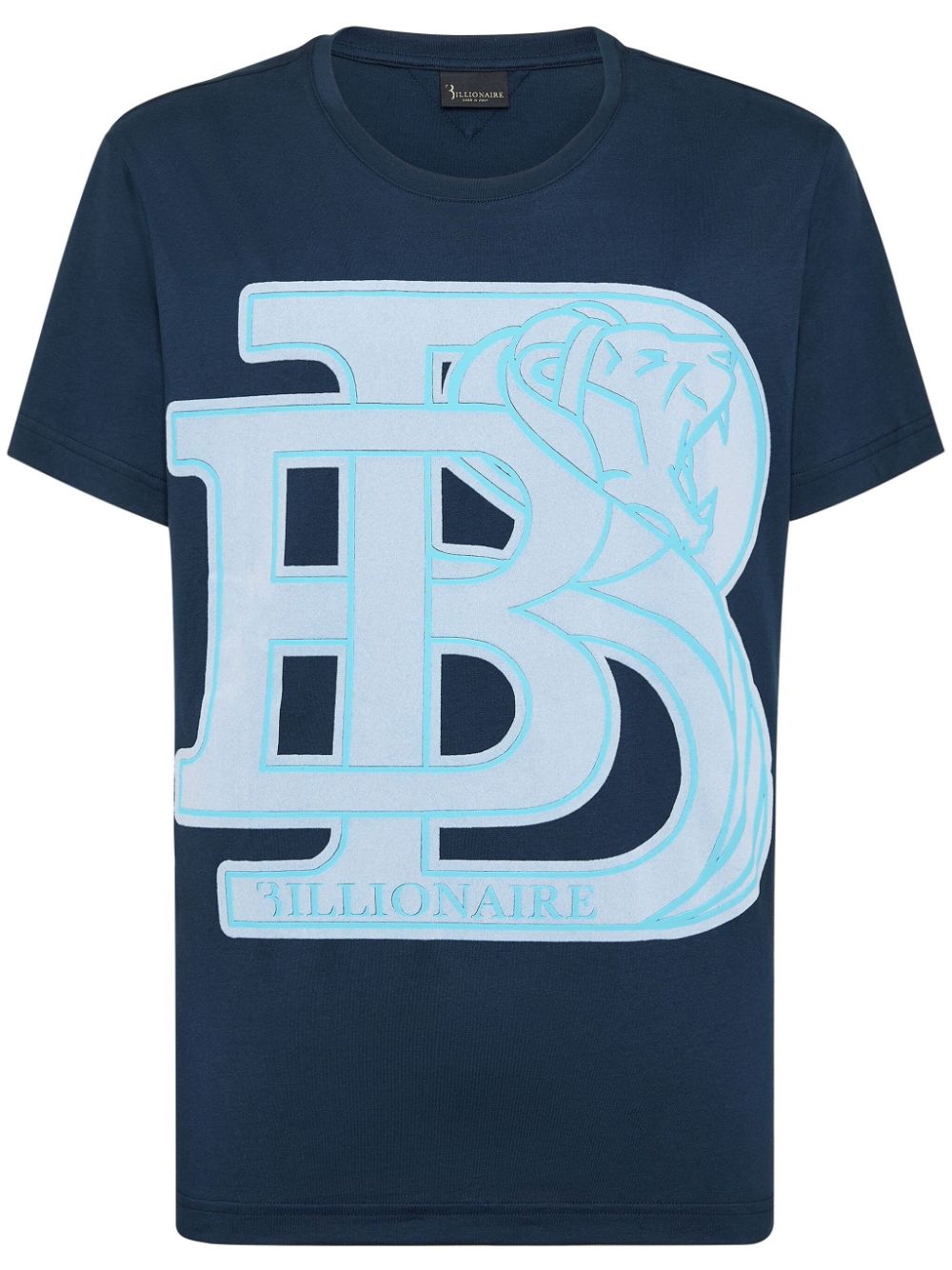 Billionaire Logo-appliqué Cotton T-shirt In Blau