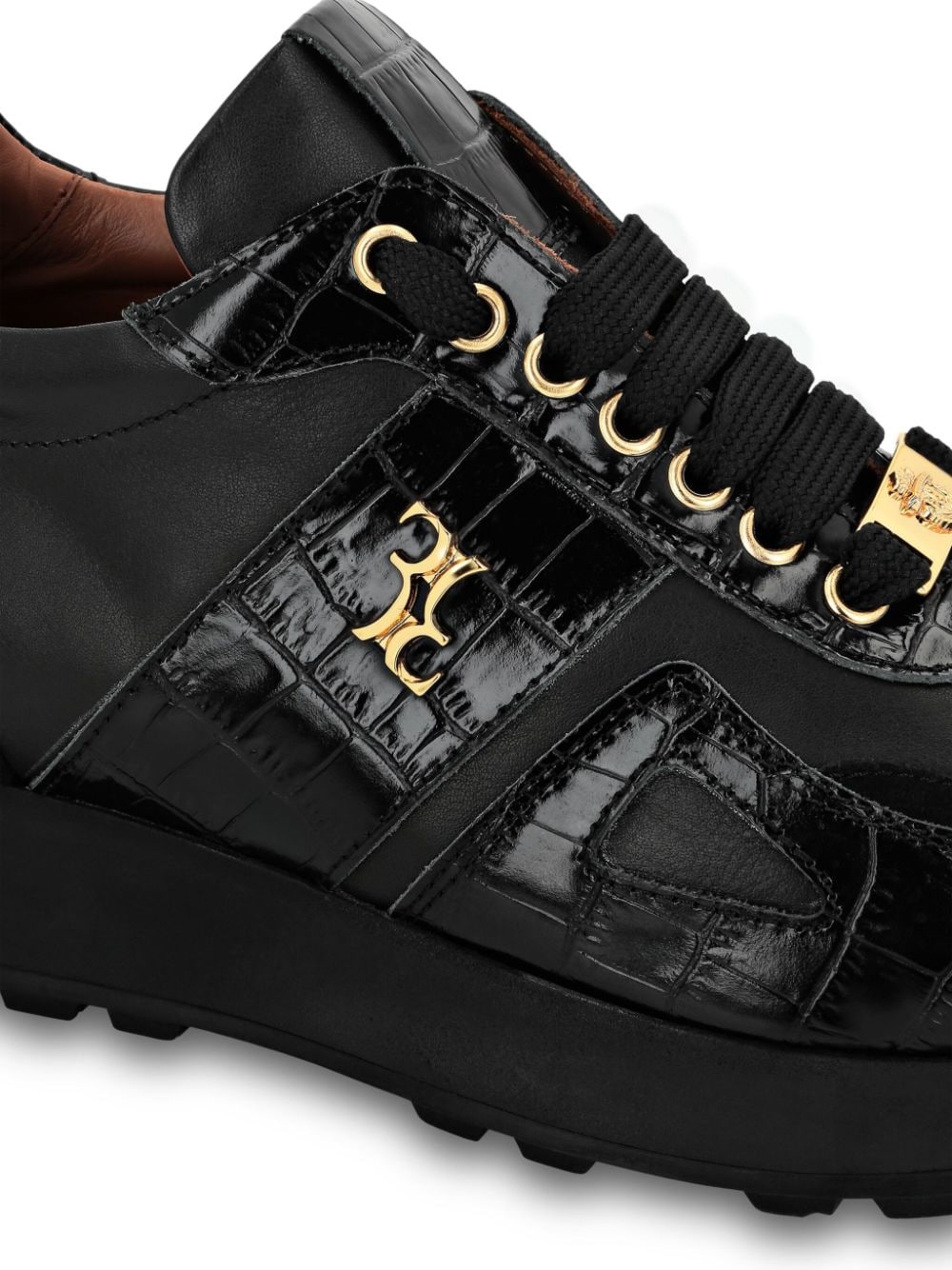 Billionaire Crocco-print leather sneakers Black