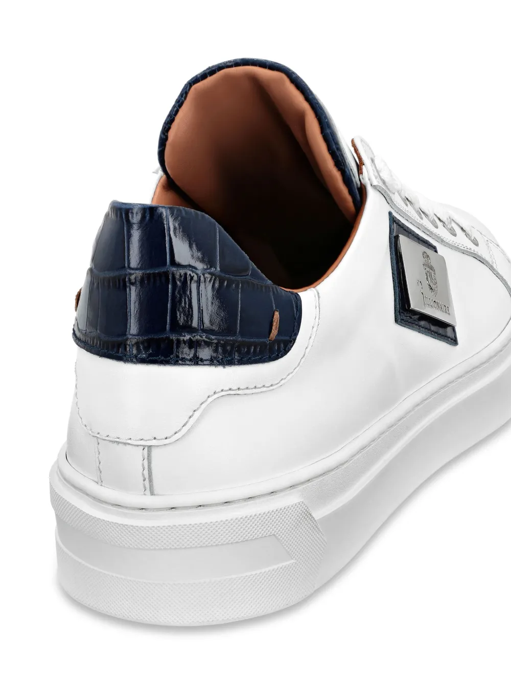 Billionaire Leren sneakers met logoplakkaat Wit