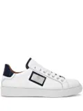 Billionaire logo-plaque leather sneakers - White