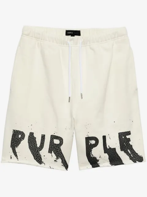 Purple Brand logo-print cotton shorts